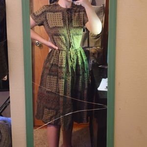 Vintage olive green dress